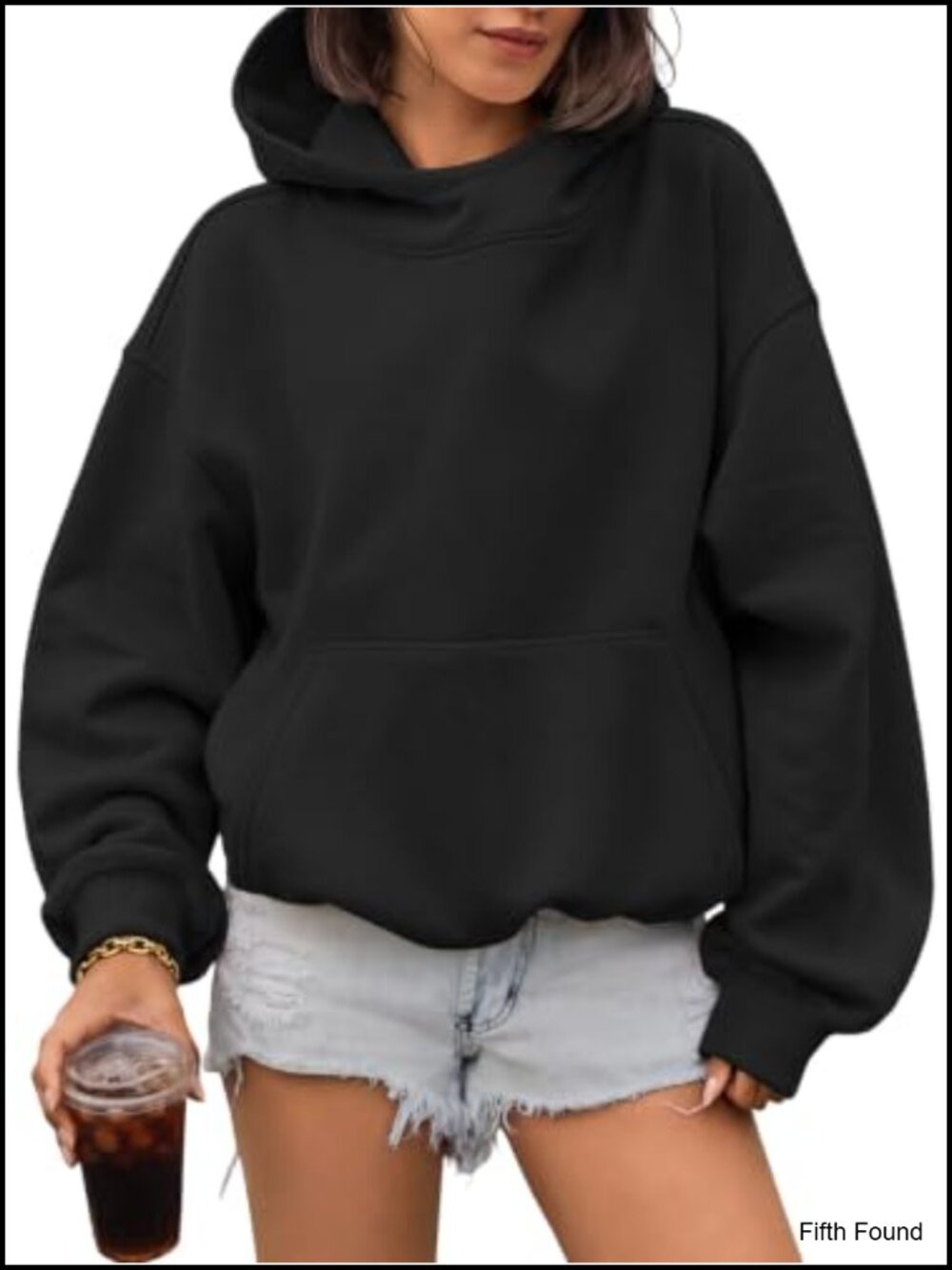 Mock Neck Oversized Hoodie Pullover Kangaroo Pocket Casual Fall